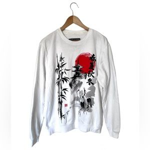 Blind Rooster Sweatshirt White Chinese Characters Size Large